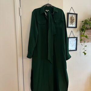 ANN MASHBURN Dark Green Long Sleeve Dress